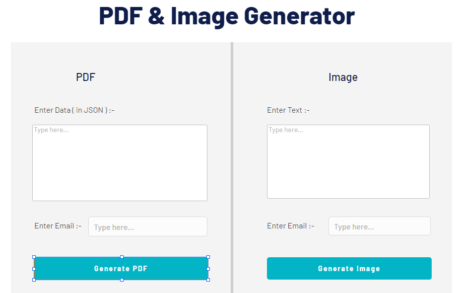 App design with PDF and image sections