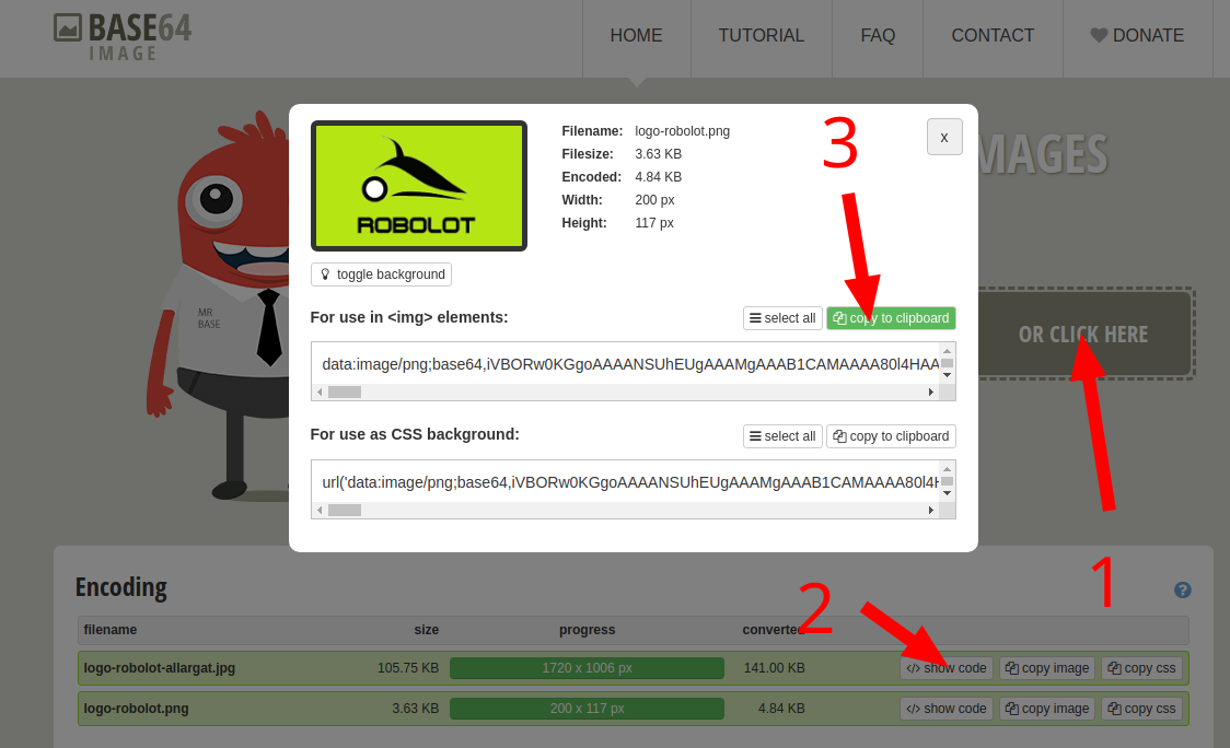 Base64 image conversion tool