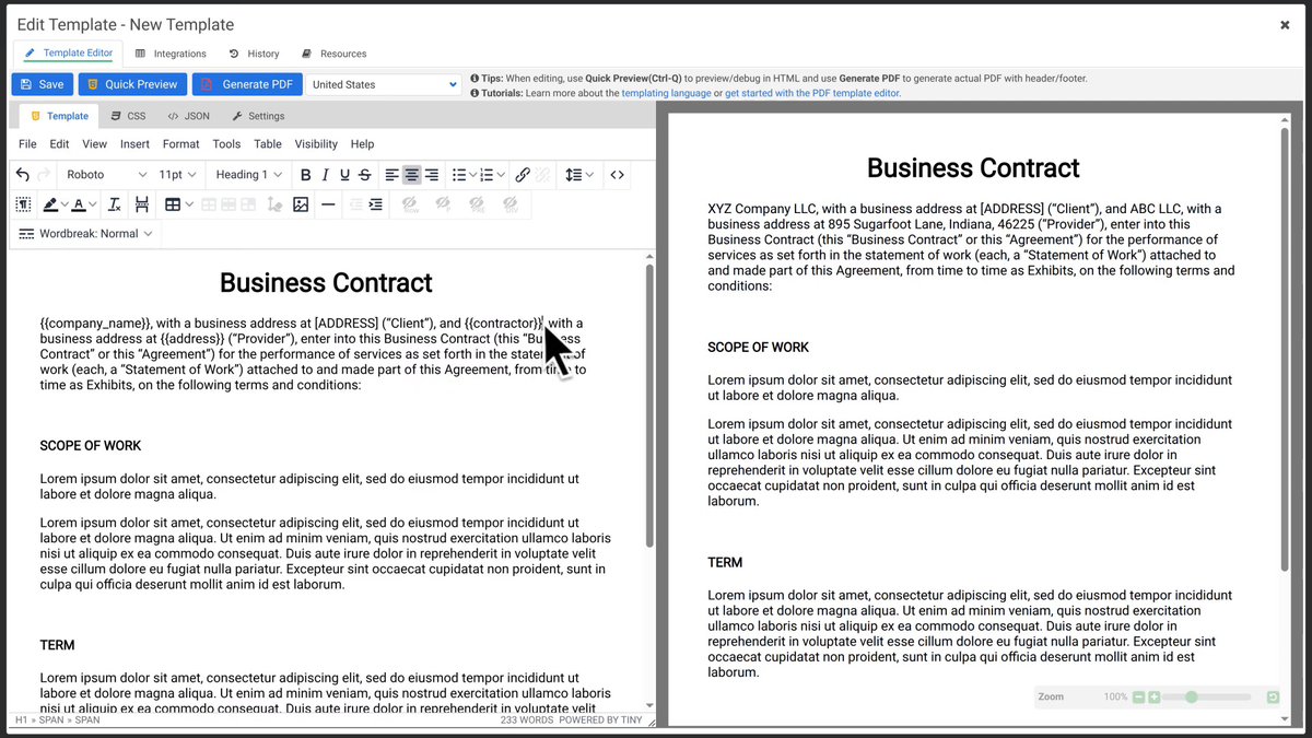 APITemplate.io PDF template editor