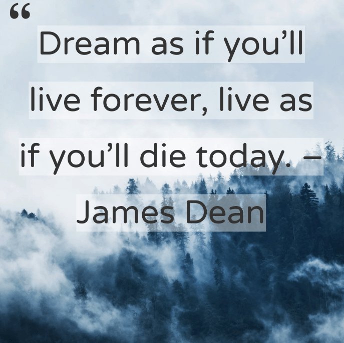 A finished quote image generated automatically by Zapier and APITemplate.io