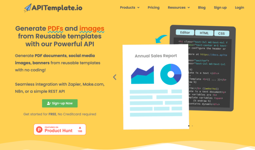 generate pdf from data using api