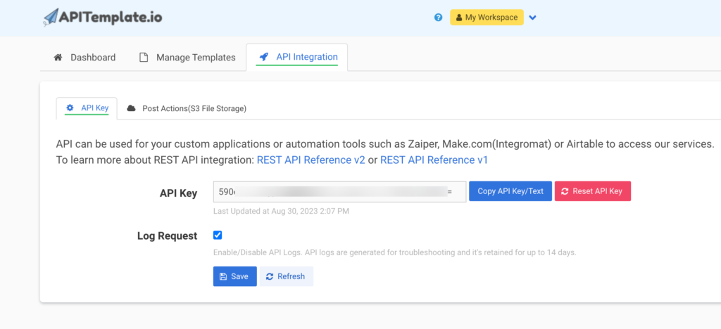 Sample invoice PDF template in APITemplate.io template editor
