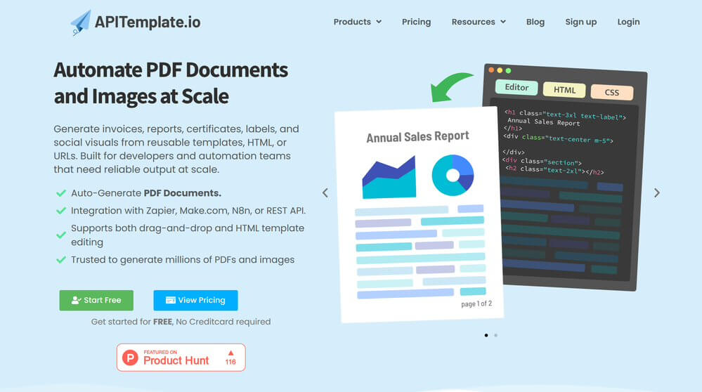 APITemplate manage templates dashboard interface